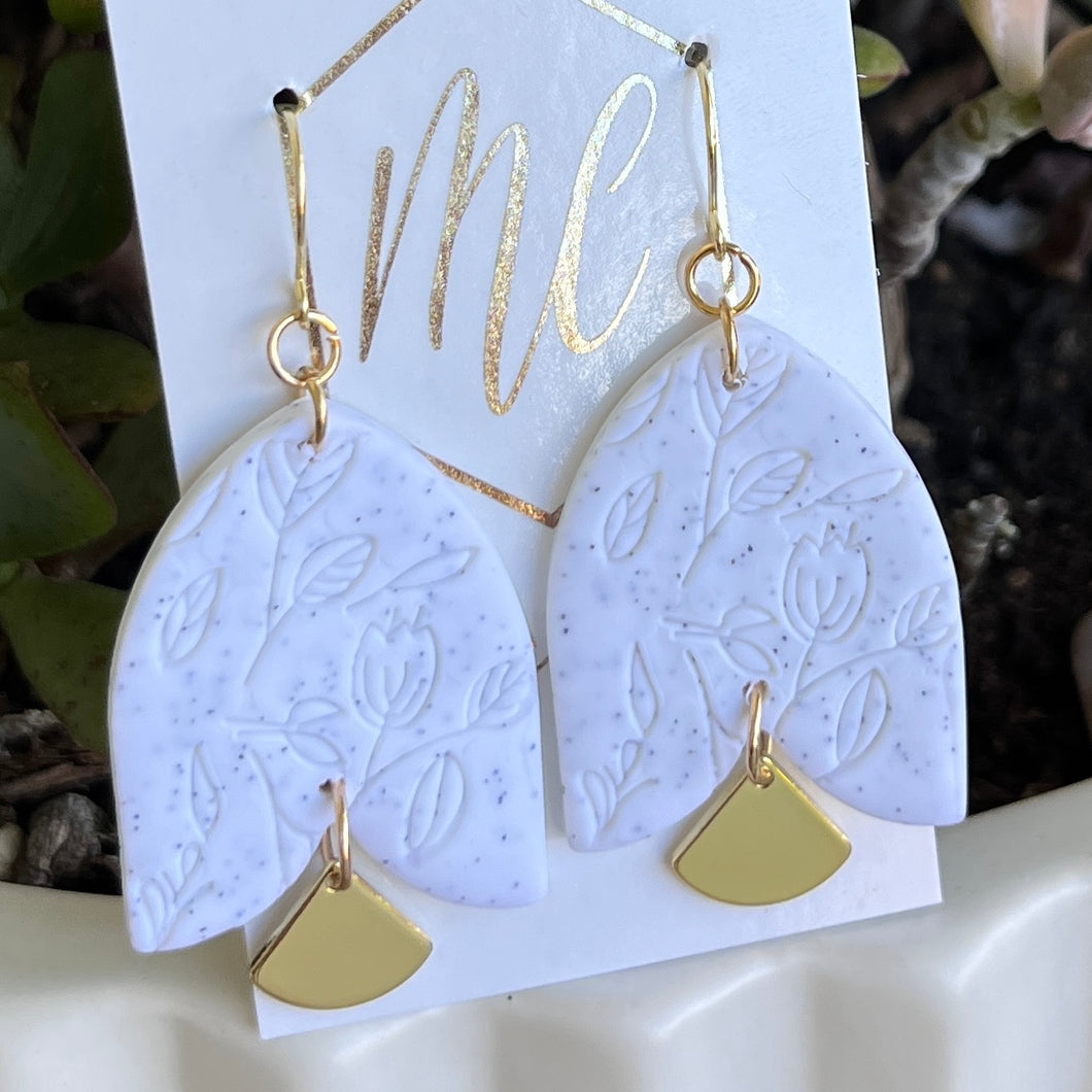 Imprinted Flowers Clay Earrings