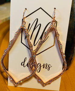 Large rhinestone teardrop earrings