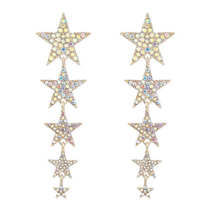 Star Iridescent Rhinestone Earrings