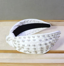 Leather Wide Knot Pearl Headbands