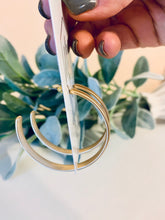 Large Flat Matte Hoop Earrings 50 mm