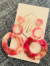 Marbled Acrylic Tiered Circle Earrings