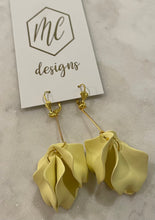 Long dangly flower petal earrings