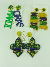 Assorted Beaded Mardi Gras Earrings