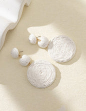 Vacation Rattan Tiered Circle Earrings