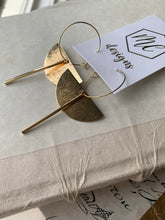 Gold Dangle Semicircle Bar Earrings