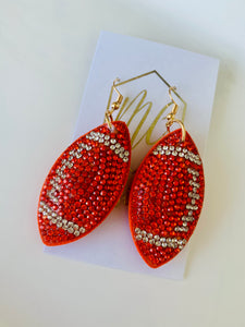 Rhinestone Football Earrings