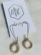 Circle pearl drop earrings