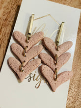 Textured Heart Clay Drop Earrings