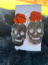 Rose and Skull Halloween Earrings