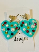 Statement Acrylic Pearl Heart Earrings