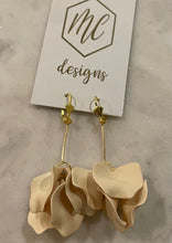 Long dangly flower petal earrings