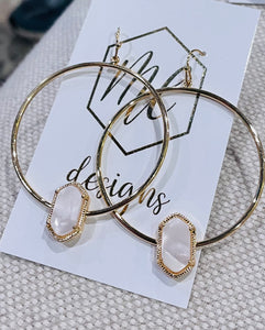 Gold Druzy circle earrings