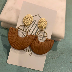 Textured Clay Earrings Gold Top