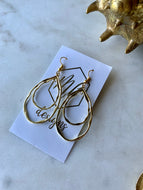 Double Oval Teardrop Earrings