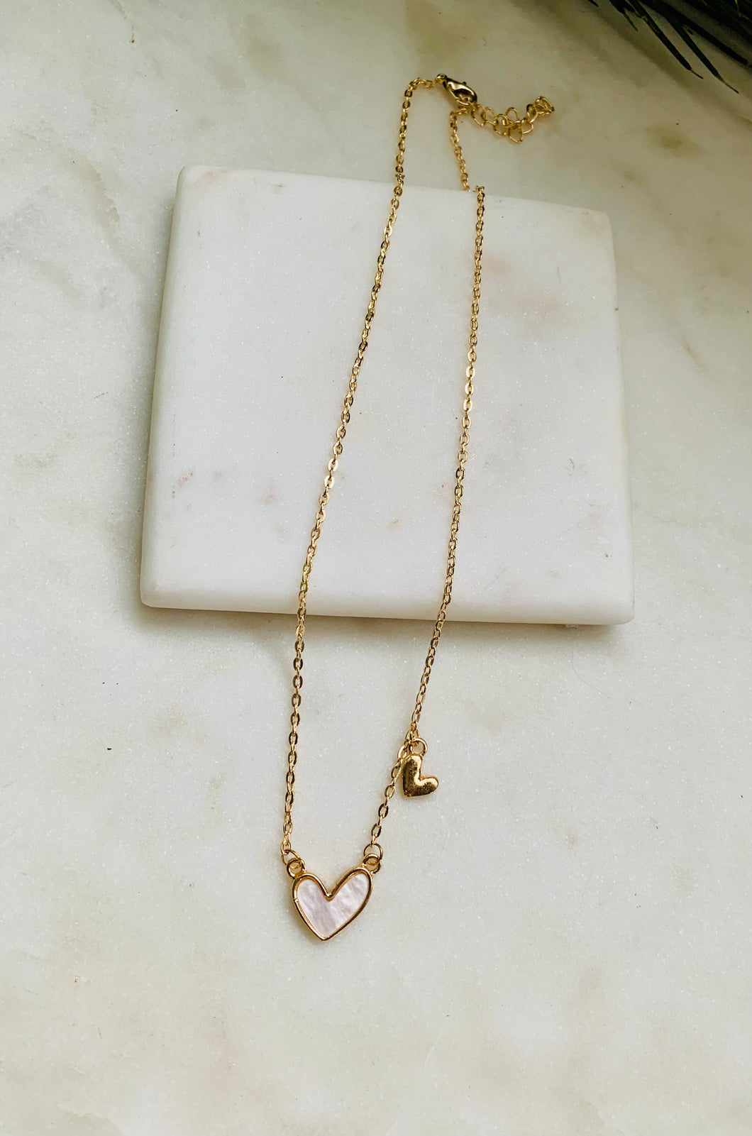 White Heart Necklace