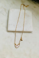 White Heart Necklace