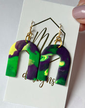 Mardi Gras Clay Earrings