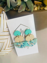 Triple aqua earrings
