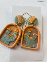 Cactus with Flowers Clay Earrings