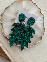 Beaded Leaf Earrings