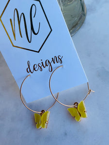 Butterfly Hoop Earrings