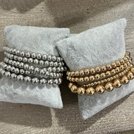 Beaded Bracelet Set Gold or Silver