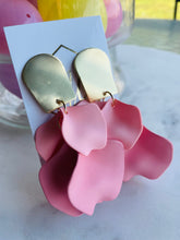 Gold Dangle Flower Petal Earring