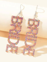 Bride Glitter Acrylic Word Earrings