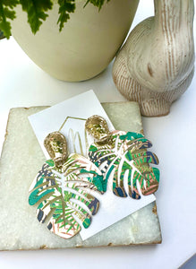 Tropical Leaf Earrings