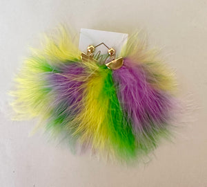 Mardi Gras Feather Earrings