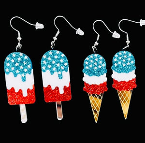 USA Popsicle and Ice Cream Cone  Earrings