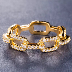 Chain link rhinestone rings-size 6, 7 and 8