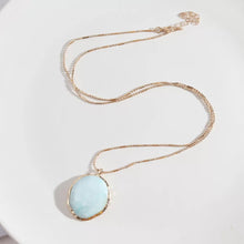 Quartz stone gold long necklaces
