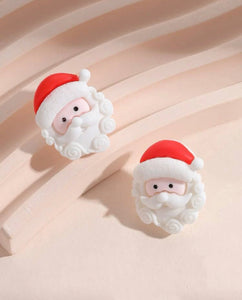 Santa Claus Face Clay Earrings