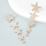 Star Iridescent Rhinestone Earrings