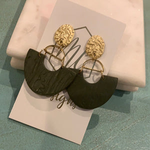 Textured Clay Earrings Gold Top