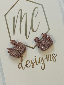 Thanksgiving Glitter Turkey Stud Earrings