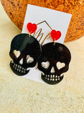 Glitter Skull Acrylic Earrings Halloween