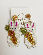 Beaded Easter Bunny Dangle Earring