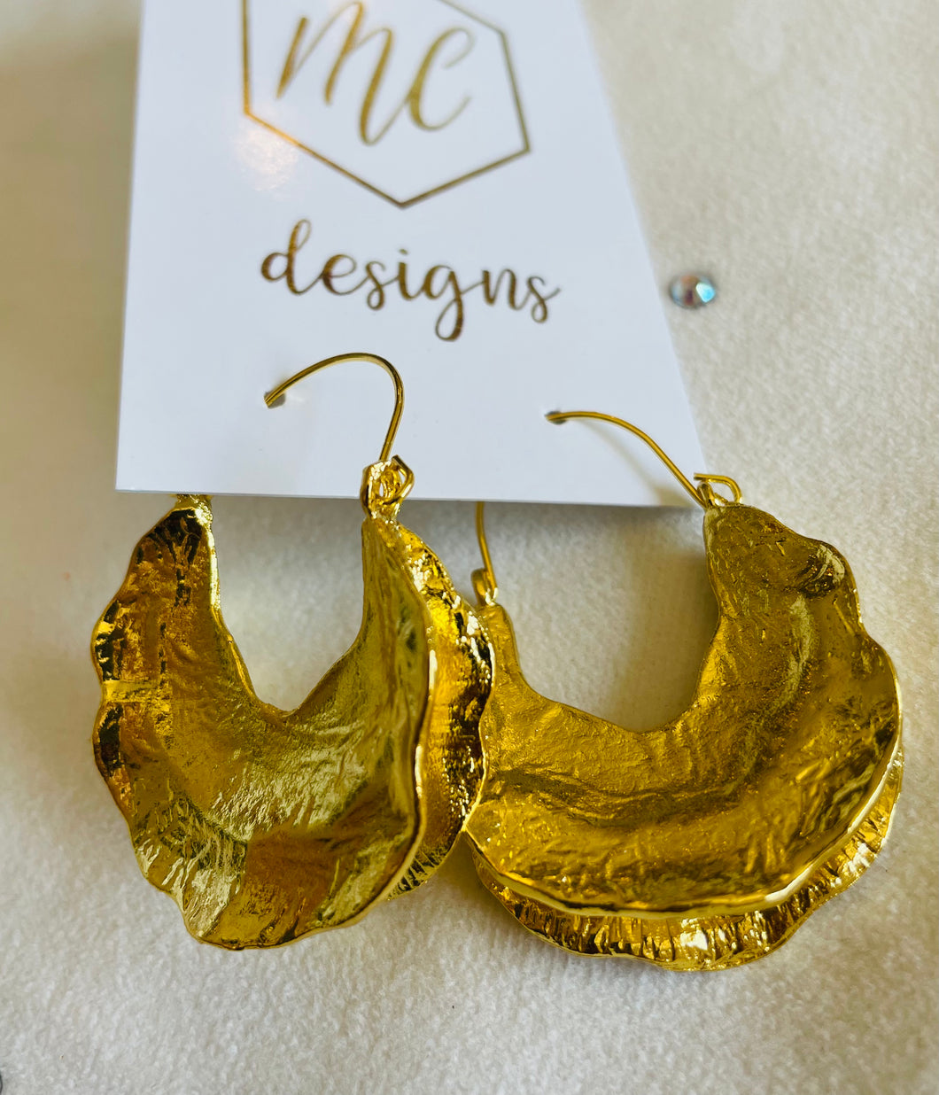 Double gold hanging earrings