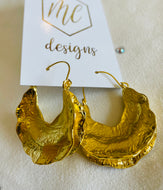Double gold hanging earrings