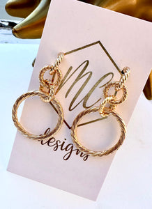 Drop Circle Textured Earrings