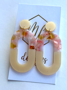 Two Tone Oval Acrylic Earrings