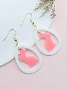 Teardrop Bunny Easter Earring