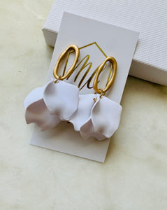 Small Petal open gold top Earrings