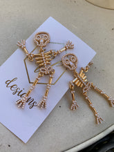 Pearl Beaded Skeleton Earrings Halloween