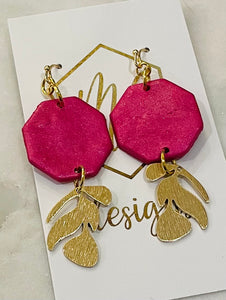 Hot Pink clay polymer earrings