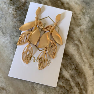 Leaf Earrings -Gold and Silver