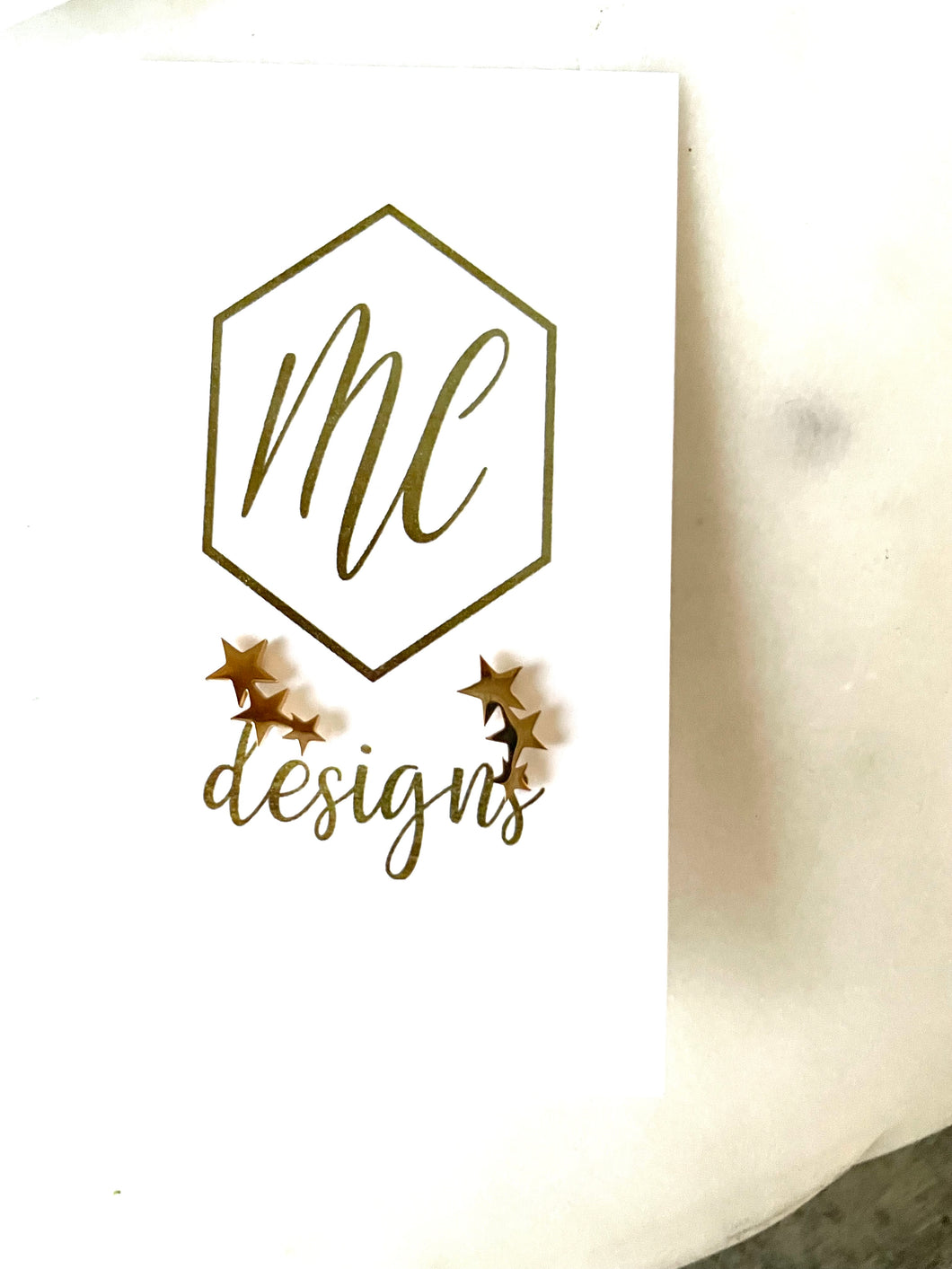 Triple Star Studs Gold